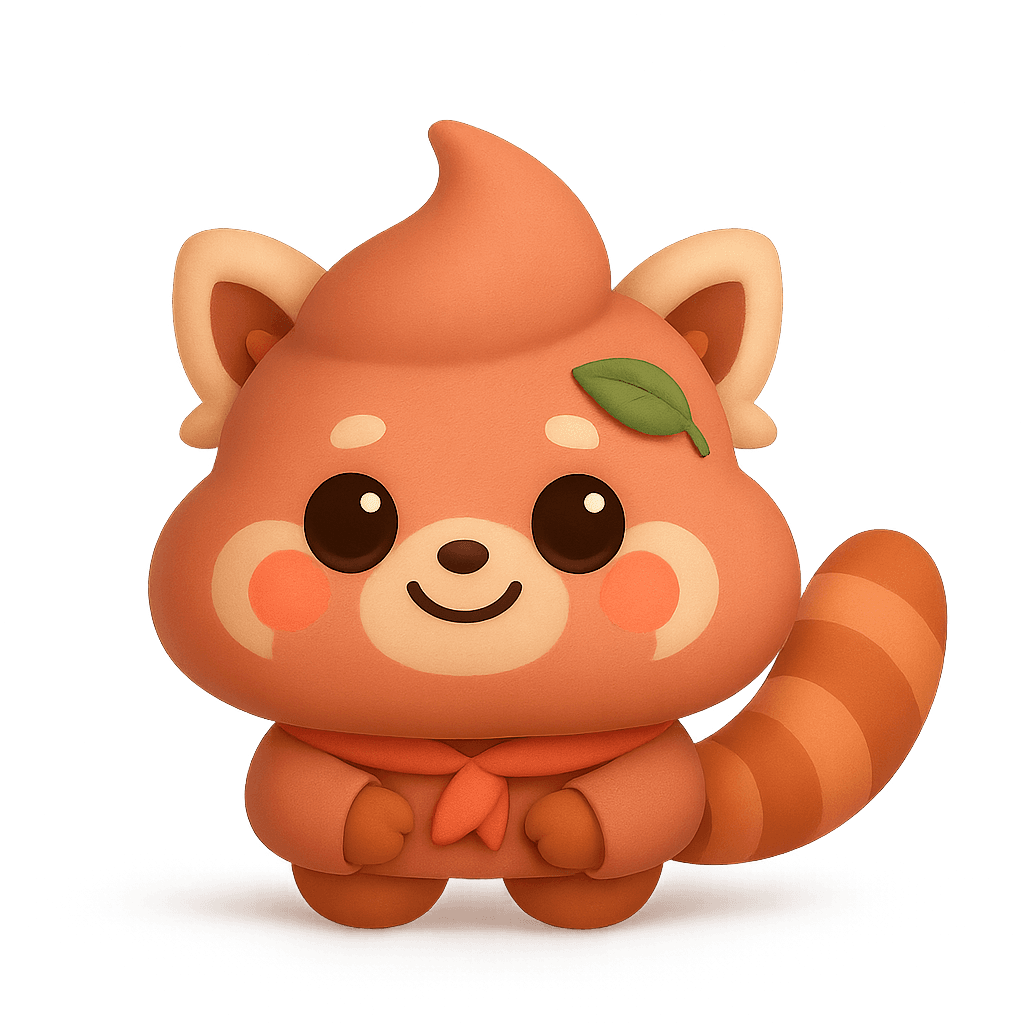 Pastel Red Panda Poo